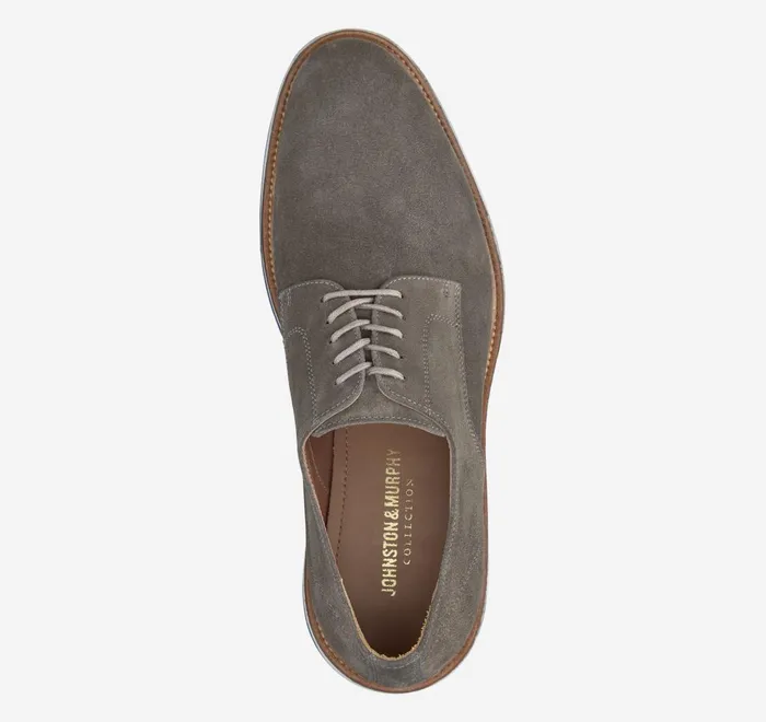 JohnstonandMurphy LaceUps Jenson Plain Toe Gray Italian Suede 8211 Men JohnstonandMurphy LaceUps Jenson Plain Toe Gray Italian Suede 8211 Men