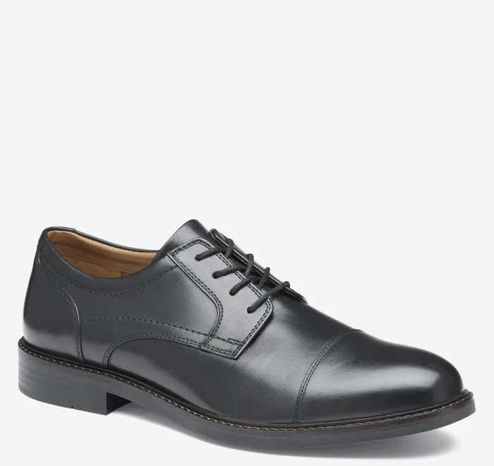 JohnstonandMurphy LaceUps Mason Cap Toe Black Full Grain 8211 Men