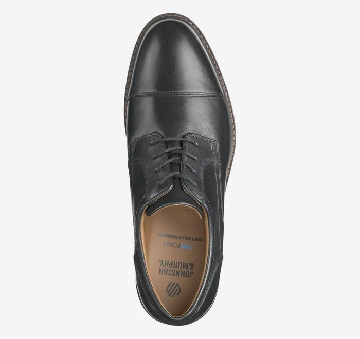 JohnstonandMurphy LaceUps Mason Cap Toe Black Full Grain 8211 Men