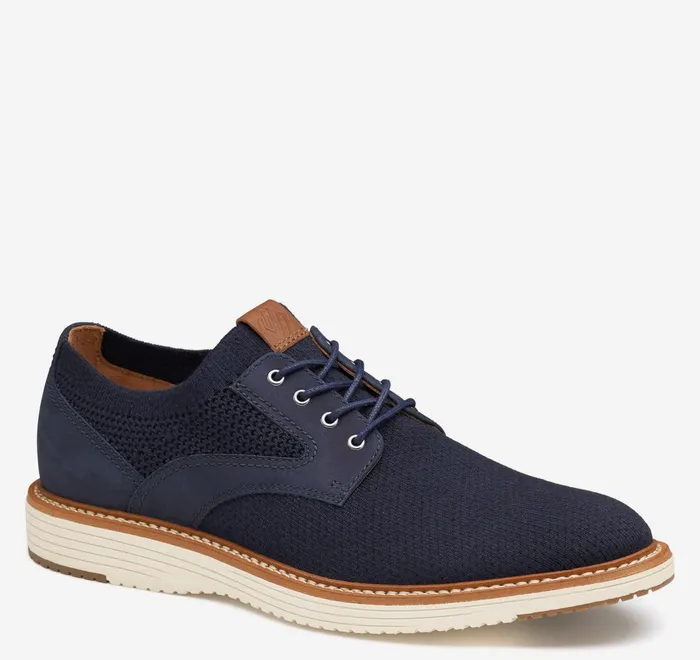 JohnstonandMurphy LaceUps Upton Knit Plain Toe Navy Knit 8211 Men
