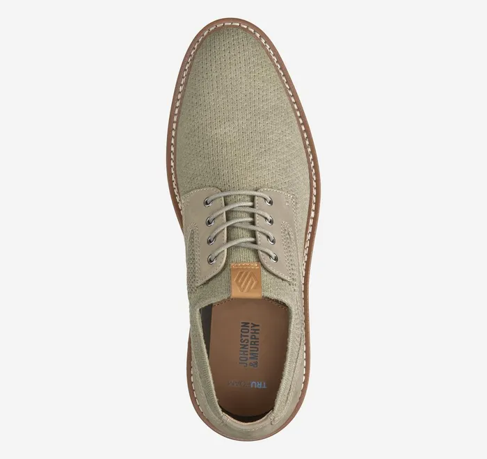 JohnstonandMurphy LaceUps Upton Knit Plain Toe Taupe Knit 8211 Men