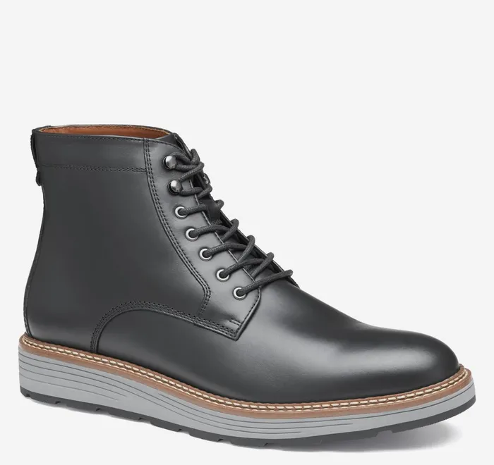 JohnstonandMurphy LaceUps Upton Lug Plain Toe Boot Black Waterproof Full Grain 8211 Men