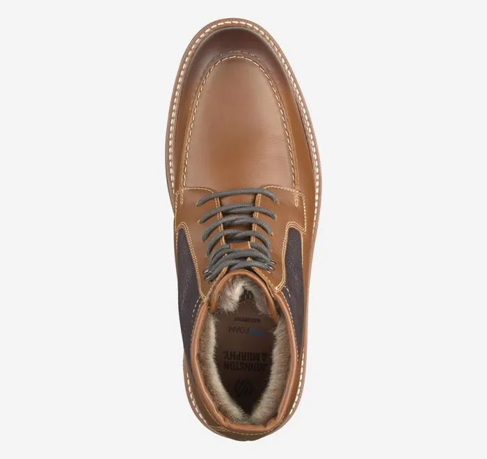 JohnstonandMurphy LaceUps Upton Lug Shearling Moc Toe Boot Dark Tan Waterproof Full Grain 8211 Men JohnstonandMurphy LaceUps Upton Lug Shearling Moc Toe Boot Dark Tan Waterproof Full Grain 8211 Men