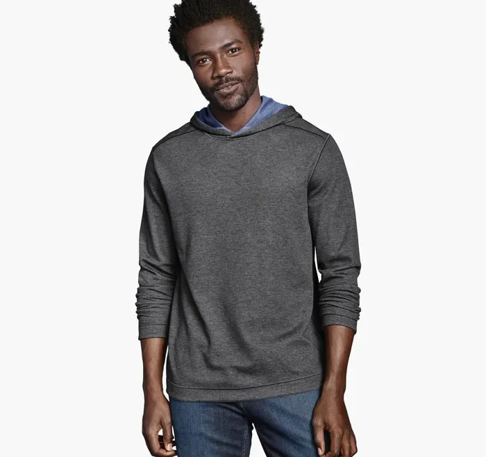 JohnstonandMurphy Loungewear Reversible Knit Hoodie Charcoalblue 8211 Men