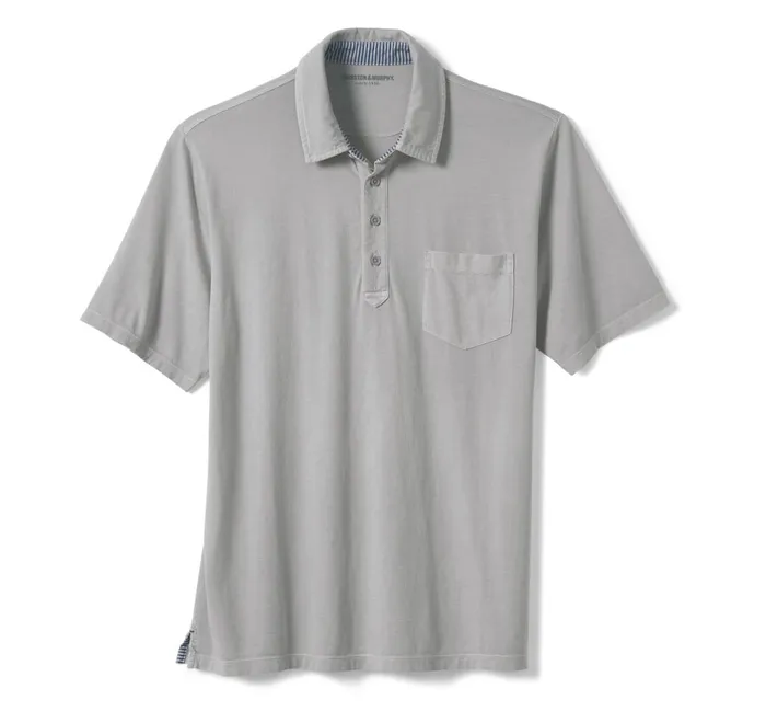 JohnstonandMurphy Polos and Tees Garment Dyed Polo Gray 8211 Men JohnstonandMurphy Polos and Tees Garment Dyed Polo Gray 8211 Men