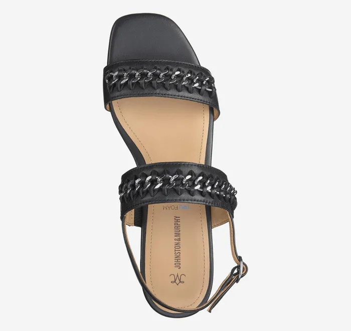 JohnstonandMurphy Sandals Lilly Chain Sandal Black Glove Leather 8211 Women JohnstonandMurphy Sandals Lilly Chain Sandal Black Glove Leather 8211 Women