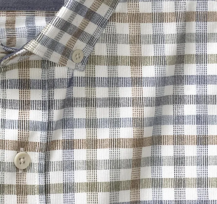 JohnstonandMurphy Shirts Corduroy Shirt Ivory Plaid 8211 Men
