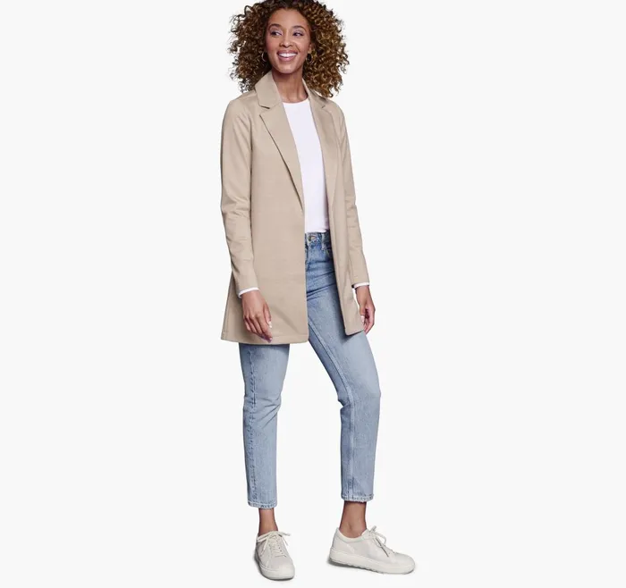 JohnstonandMurphy Shirts Sweaters and Blazers Herringbone Knit Blazer Oatmeal 8211 Women