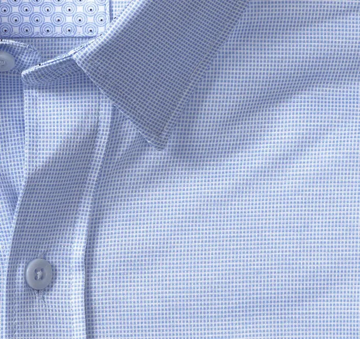 JohnstonandMurphy Shirts Xc Flex Stretch LongSleeve Shirt Blue Birdseye 8211 Men