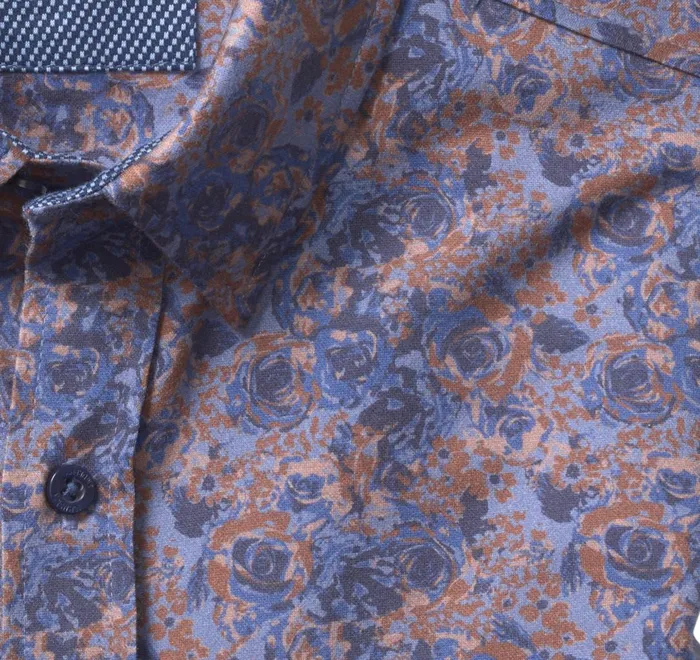 JohnstonandMurphy Shirts Xc Flex Stretch LongSleeve Shirt Navybrown Floral Print 8211 Men JohnstonandMurphy Shirts Xc Flex Stretch LongSleeve Shirt Navybrown Floral Print 8211 Men