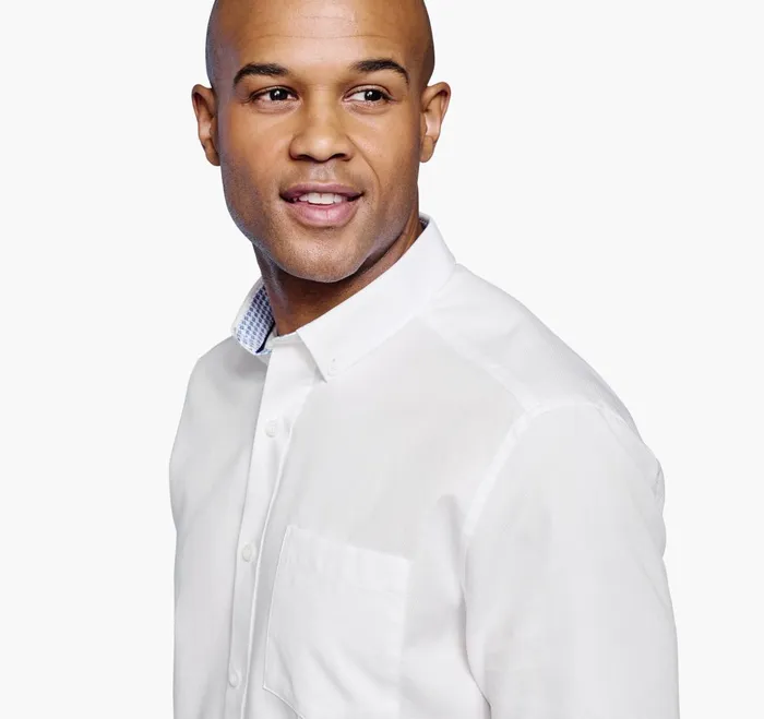 JohnstonandMurphy ShortSleeve Shirts Textured Cotton ShortSleeve Shirt White Solid 8211 Men