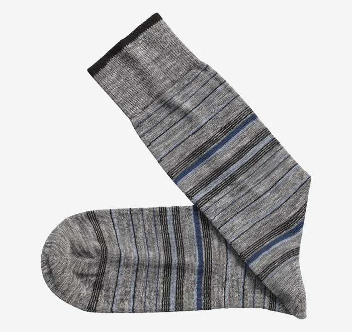 JohnstonandMurphy Socks Heather Stripe Socks Gray Variegated Stripe 8211 Men