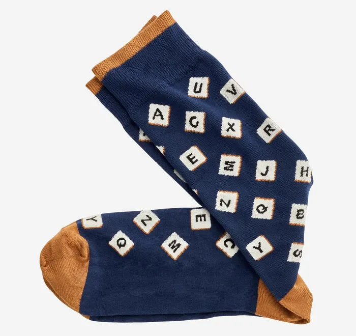 JohnstonandMurphy Socks Novelty Socks Navy Word Game 8211 Men