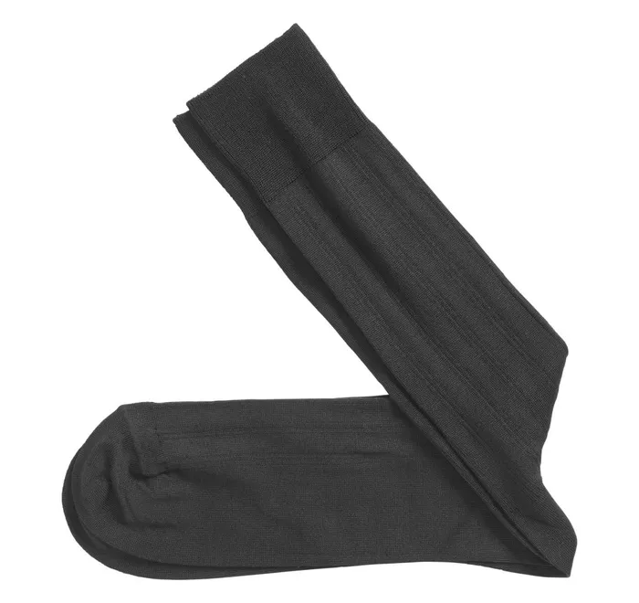 JohnstonandMurphy Socks Pima Cotton Ribbed Socks Black 8211 Men
