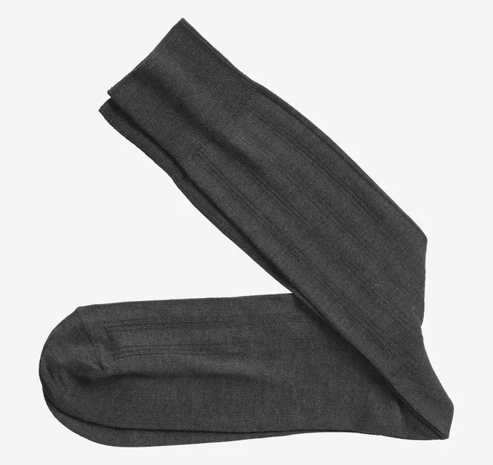 JohnstonandMurphy Socks Pima Cotton Ribbed Socks Charcoal 8211 Men