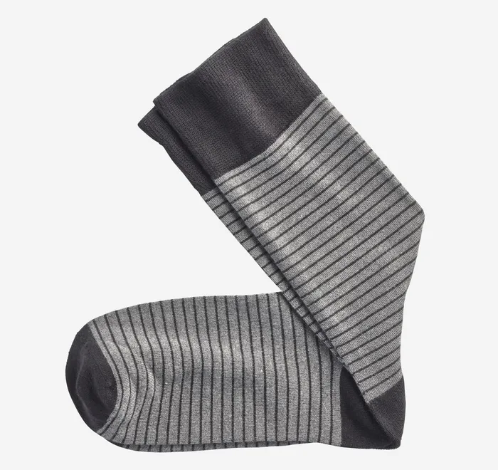 JohnstonandMurphy Socks Striped Dress Socks Gray Stripe 8211 Men