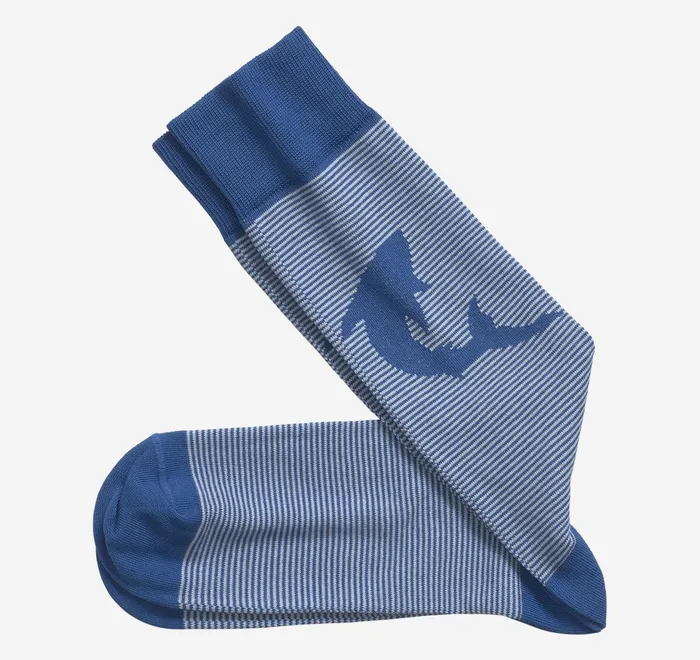 JohnstonandMurphy Socks Striped Socks Blue Shark 8211 Men