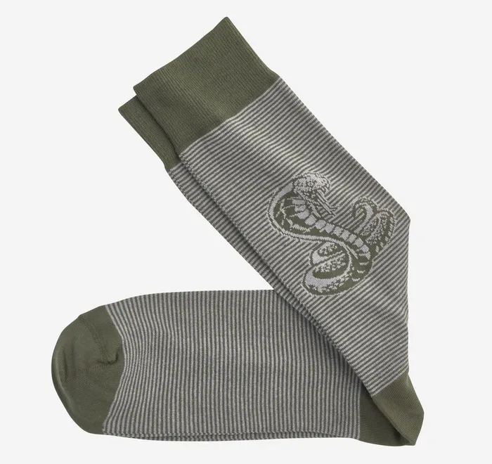 JohnstonandMurphy Socks Striped Socks Green Cobra 8211 Men