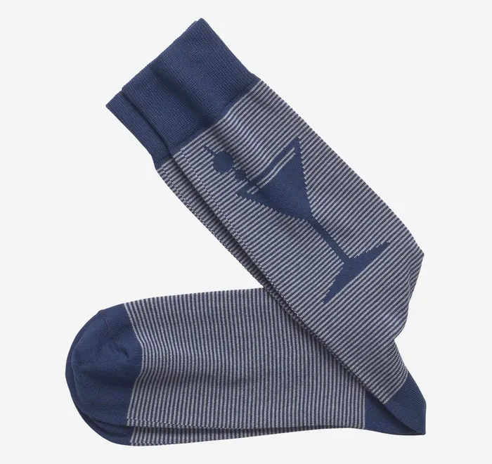 JohnstonandMurphy Socks Striped Socks Navy Martini 8211 Men