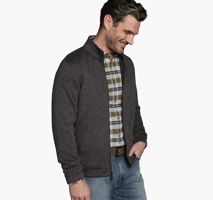 JohnstonandMurphy Sweaters and Knits Marled Ribbed Full Zip Navybrown 8211 Men JohnstonandMurphy Sweaters and Knits Marled Ribbed Full Zip Navybrown 8211 Men