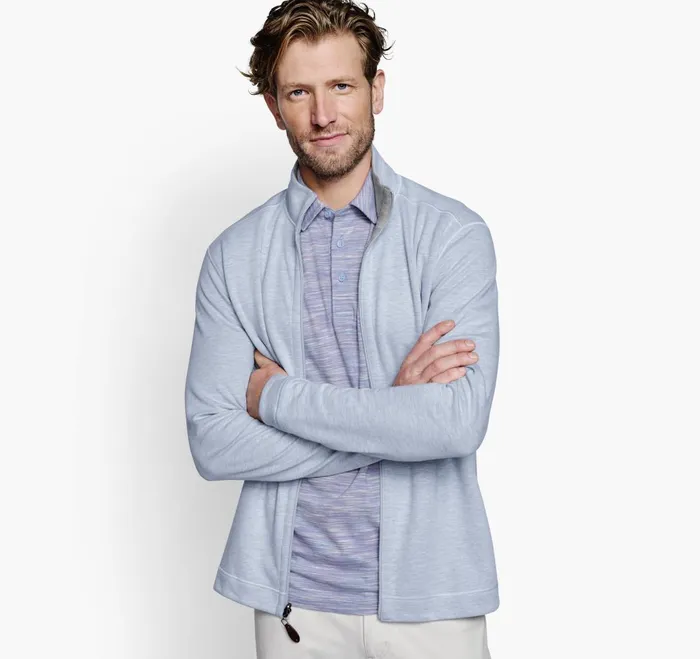 JohnstonandMurphy Sweaters and Knits Reversible FullZip Light Bluegray 8211 Men JohnstonandMurphy Sweaters and Knits Reversible FullZip Light Bluegray 8211 Men