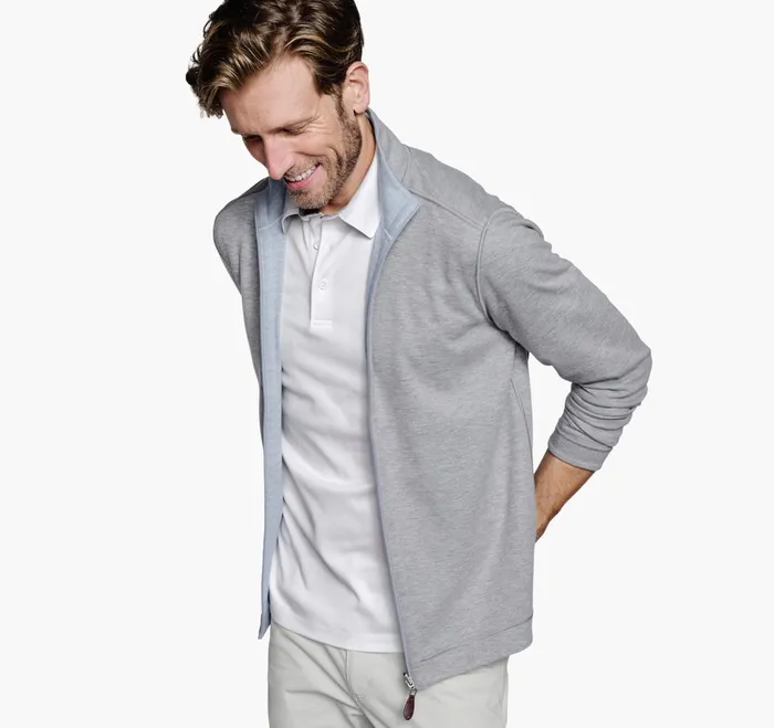 JohnstonandMurphy Sweaters and Knits Reversible FullZip Light Bluegray 8211 Men JohnstonandMurphy Sweaters and Knits Reversible FullZip Light Bluegray 8211 Men