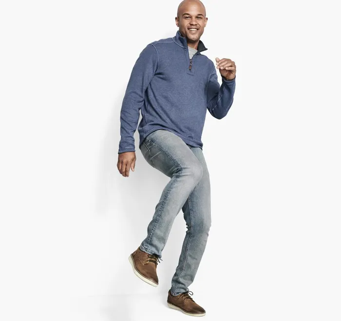 JohnstonandMurphy Sweaters and Knits Reversible Solid QuarterZip Bluelight Gray 8211 Men JohnstonandMurphy Sweaters and Knits Reversible Solid QuarterZip Bluelight Gray 8211 Men