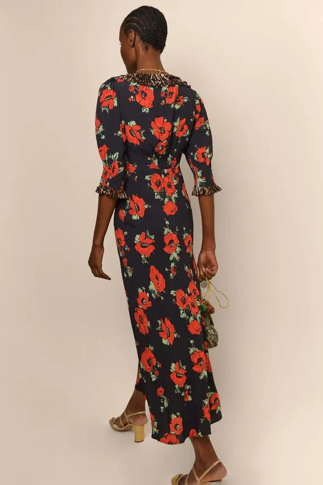 Juliette Poppy Leopard Mix Women RIXO Dresses