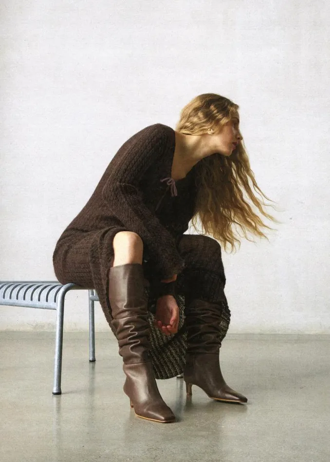 Kalila Brown Leather Boots Women ALOHAS Boots