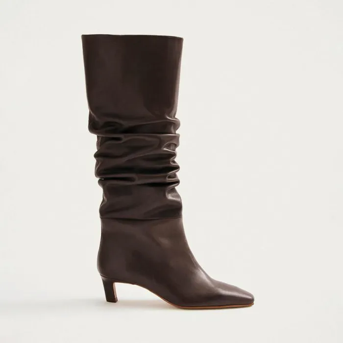 Kalila Brown Leather Boots Women ALOHAS Boots
