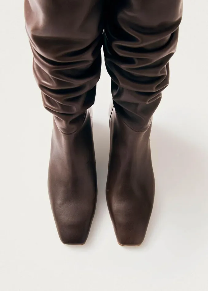 Kalila Brown Leather Boots Women ALOHAS Boots