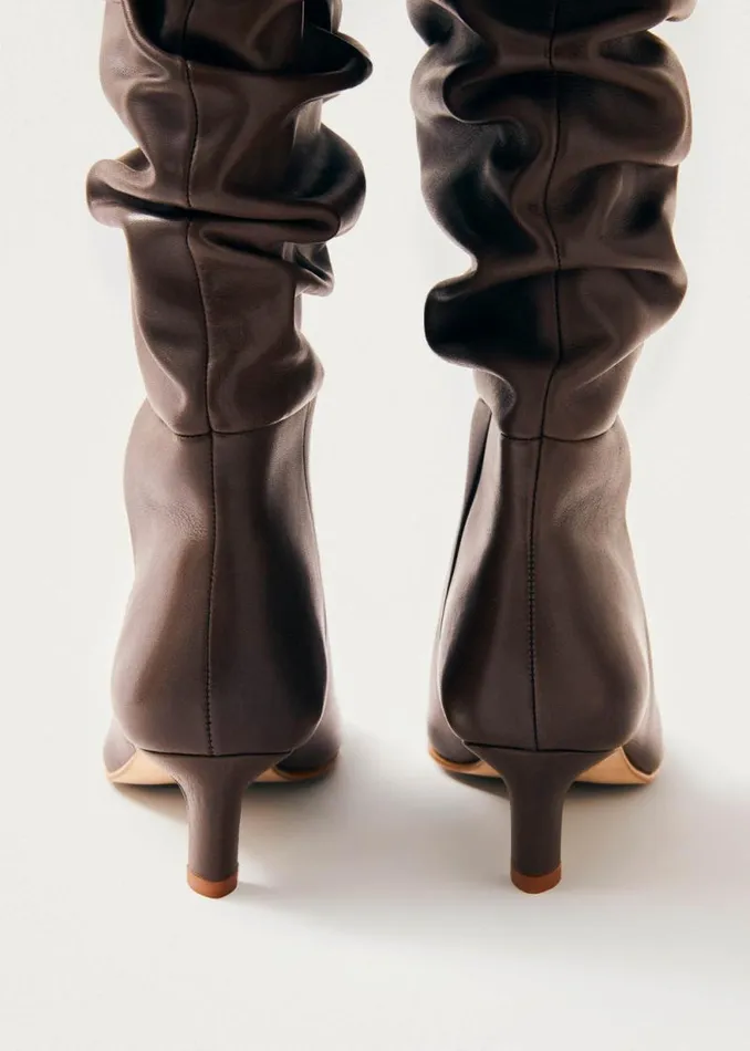 Kalila Brown Leather Boots Women ALOHAS Boots
