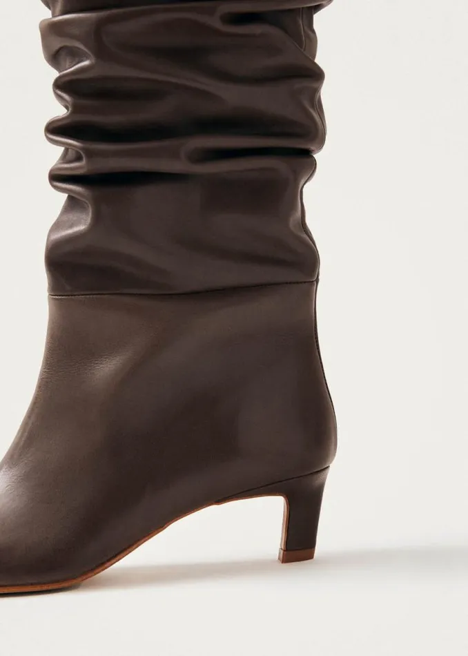 Kalila Brown Leather Boots Women ALOHAS Boots