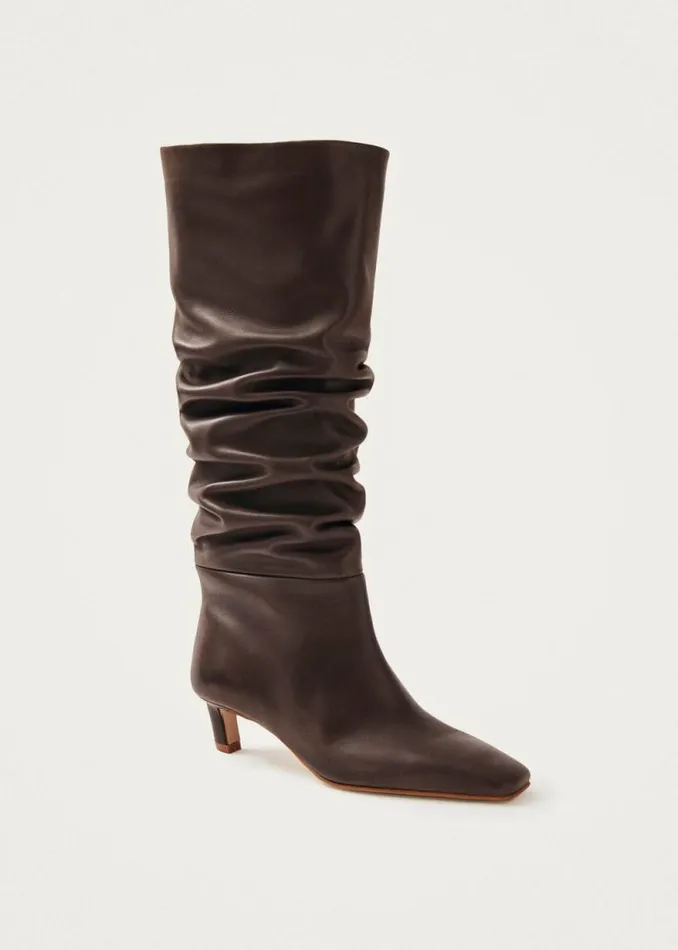 Kalila Brown Leather Boots Women ALOHAS Boots