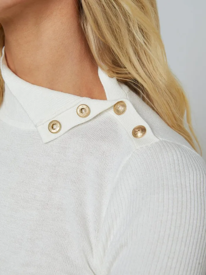 Kamdyn Cropped Turtleneck Ivorygold Women L039Agence Knitwear Kamdyn Cropped Turtleneck Ivorygold Women L039Agence Knitwear