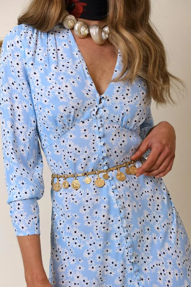 Katie Steel Blue Daisy Women RIXO Dresses Katie Steel Blue Daisy Women RIXO Dresses