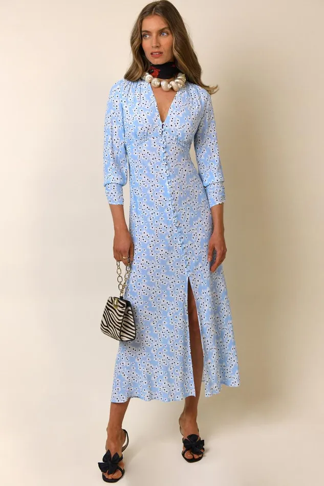Katie Steel Blue Daisy Women RIXO Dresses Katie Steel Blue Daisy Women RIXO Dresses