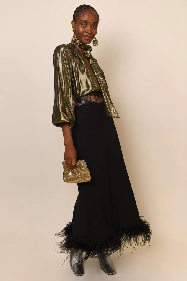 Kelly Black Feather Women RIXO Skirts Kelly Black Feather Women RIXO Skirts