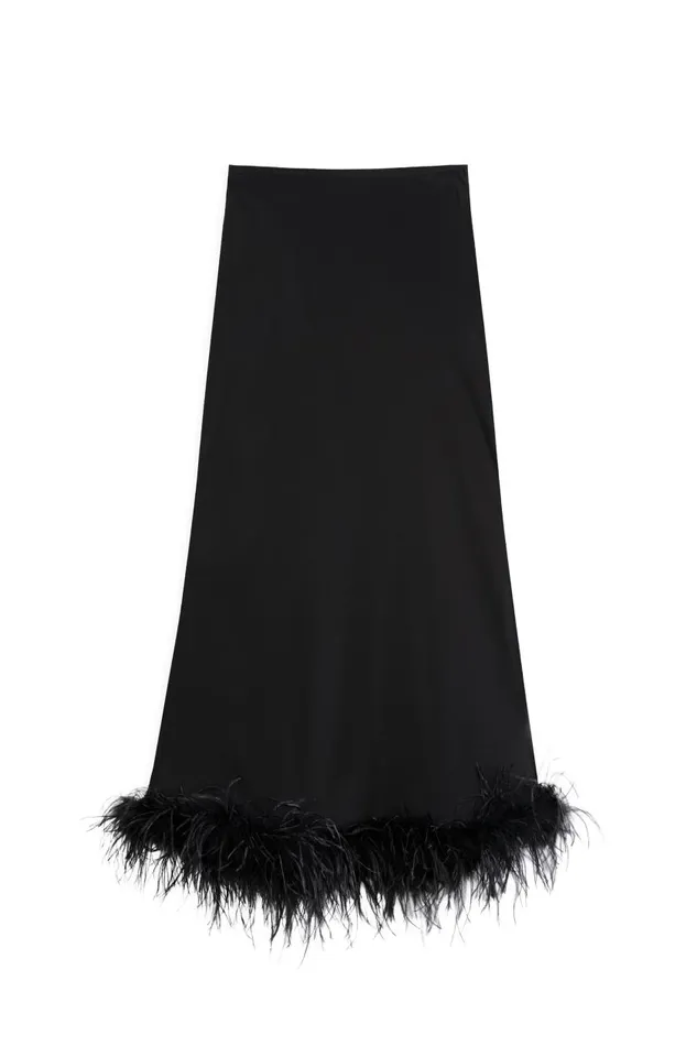 Kelly Black Feather Women RIXO Skirts Kelly Black Feather Women RIXO Skirts