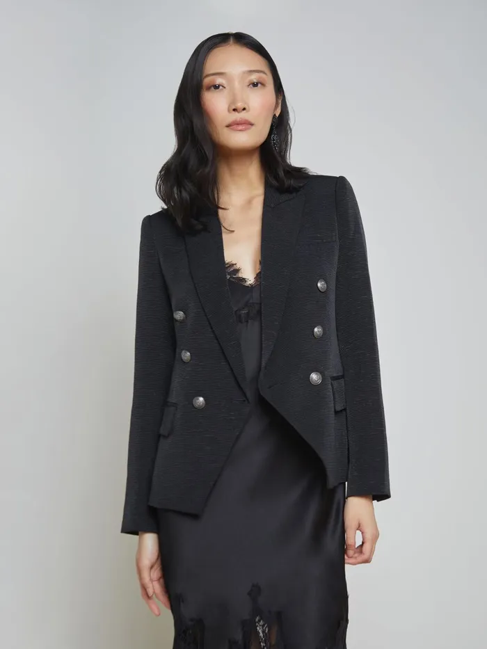 Kenzie Blazer Blackbrushed Gunmetal Women L039Agence Blazers and Jackets