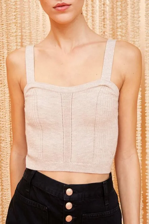 Knits Women Ulla Johnson Giselle Top Oatmeal Knits Women Ulla Johnson Giselle Top Oatmeal