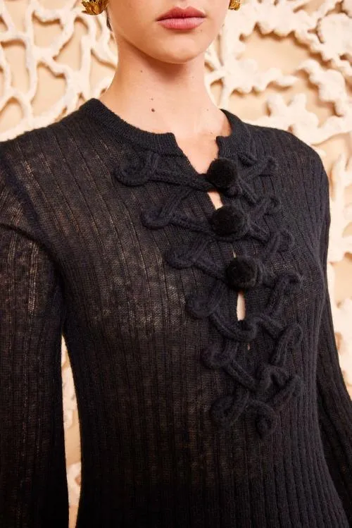 Knits Women Ulla Johnson Magda Top Noir Knits Women Ulla Johnson Magda Top Noir