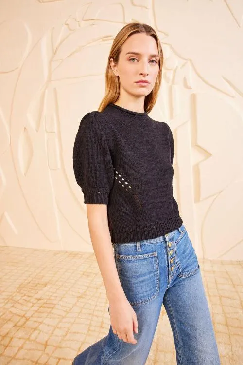 Knits Women Ulla Johnson Pia Top Noir Knits Women Ulla Johnson Pia Top Noir