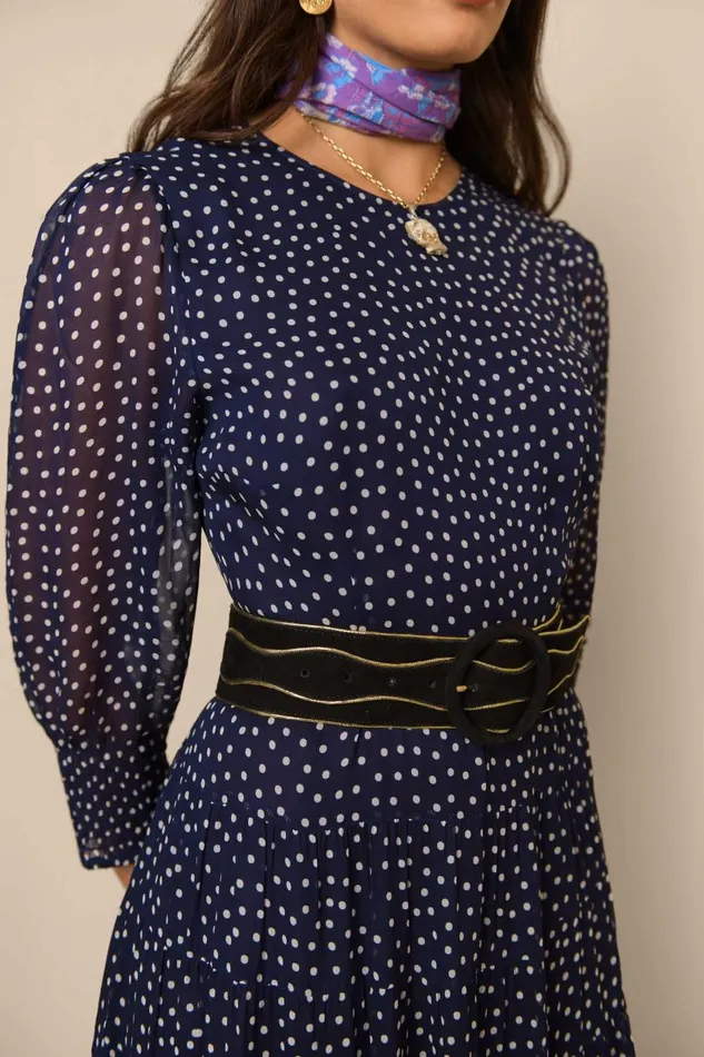 Kristen Polka Dot Navy Women RIXO Dresses Kristen Polka Dot Navy Women RIXO Dresses
