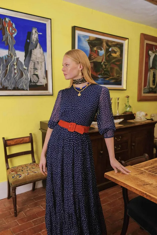 Kristen Polka Dot Navy Women RIXO Dresses Kristen Polka Dot Navy Women RIXO Dresses