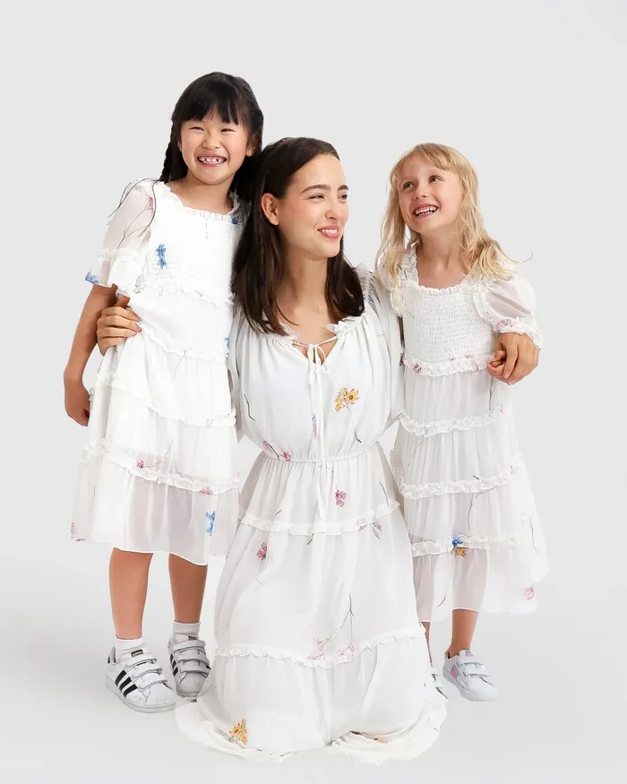 La Femme Tiered Maxi Dress 8211 White Dresses Belle and Bloom Women