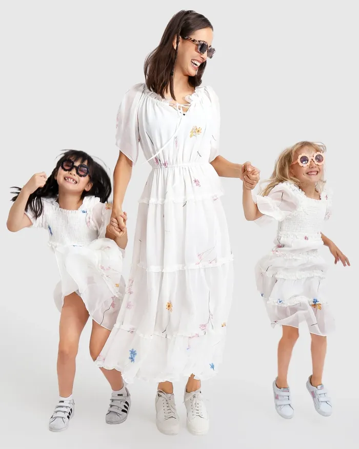 La Femme Tiered Maxi Dress 8211 White Dresses Belle and Bloom Women