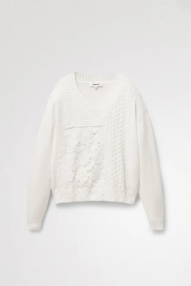 Lace Patchwork Jumper Women Desigual Sweaters