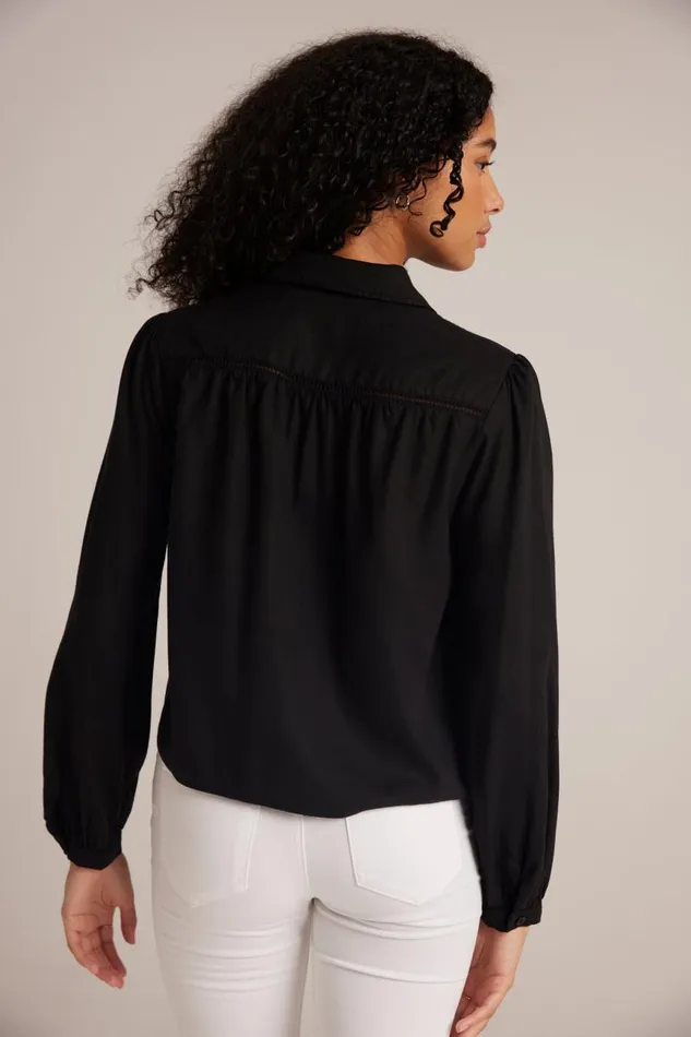 Ladder Trim Long Sleeve Shirt 8211 Black Women Bella Dahl Long Sleeve