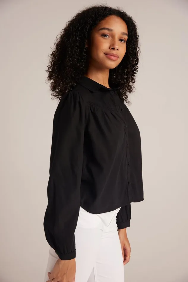 Ladder Trim Long Sleeve Shirt 8211 Black Women Bella Dahl Long Sleeve